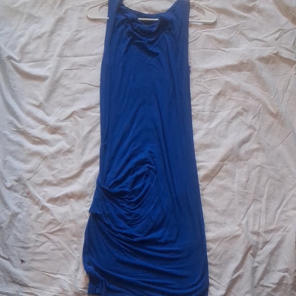 Mossimo Supply Co. Blue Ruched Midi Dress